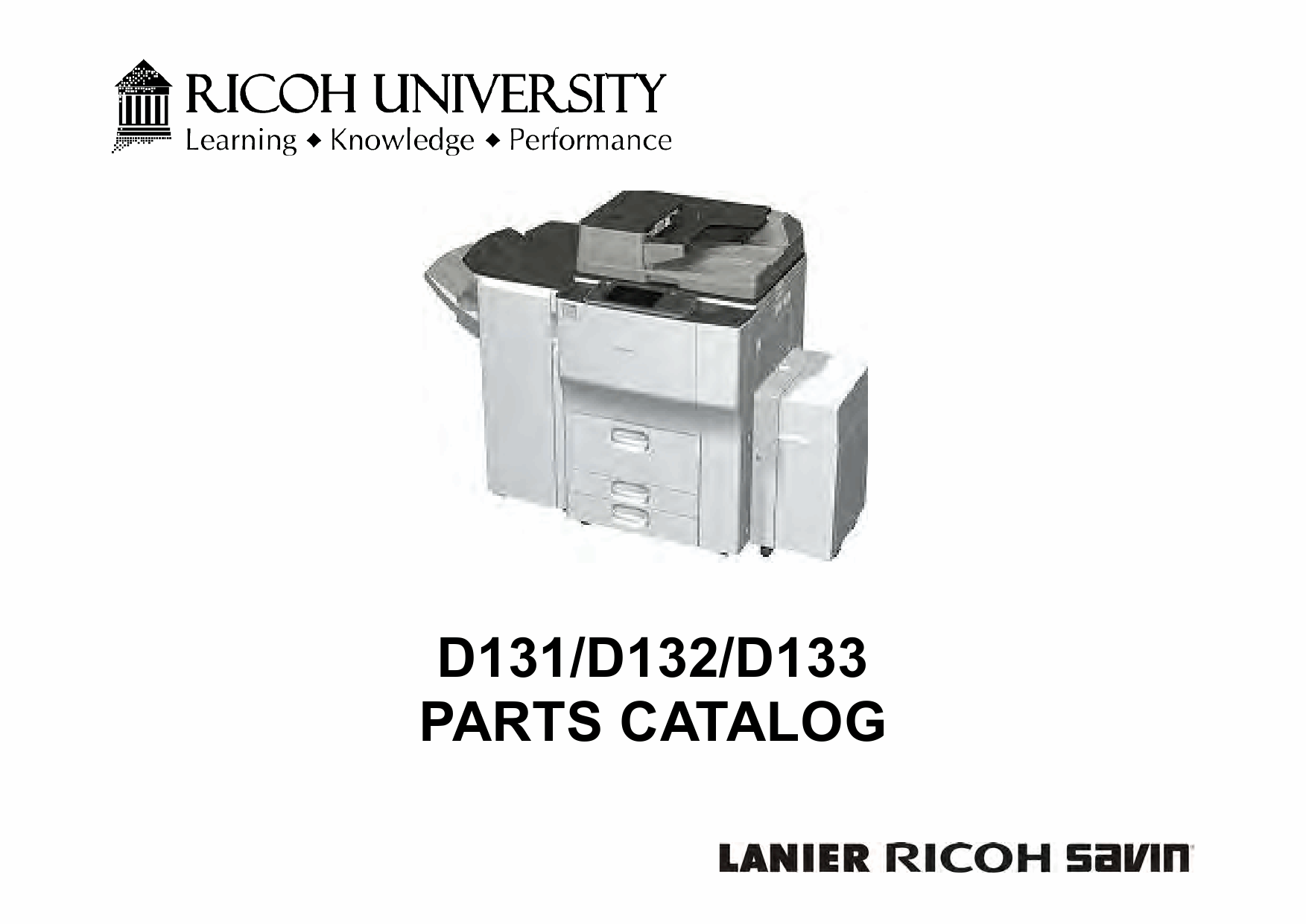 RICOH Aficio MP-6002 7502 9002 D131 D132 D133 Parts Catalog-1